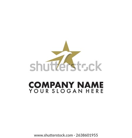 Simple minimalist elegant star and eagle flat logo