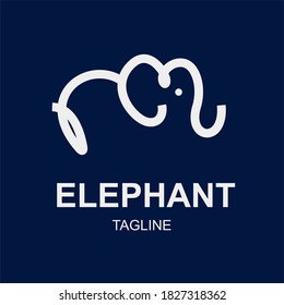 Simple minimalist elephant head logo vector