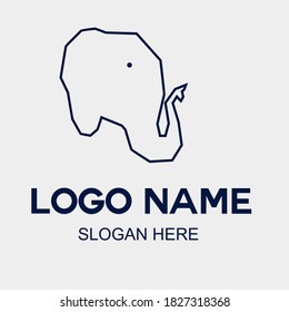 einfaches minimalistisches Elefantenkopflogo, Vektorgrafik