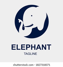 Simple minimalist elephant head logo vector