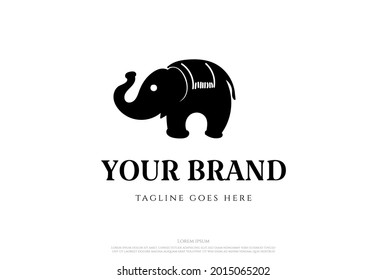 Simple Minimalist Elephant Logo Design Vector