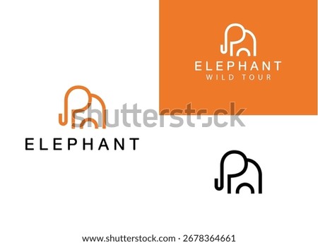 Simple and minimalist elephant logo design. Elephant Logo. African Wildlife Elephant Logo Icon Vector Illustration