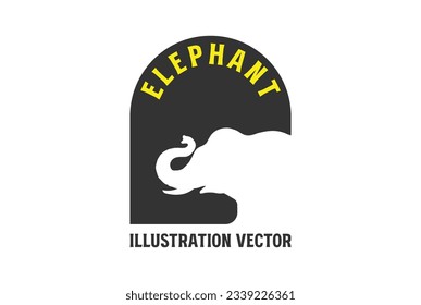 Simple Minimalist Elephant Silhouette Illustration Vector