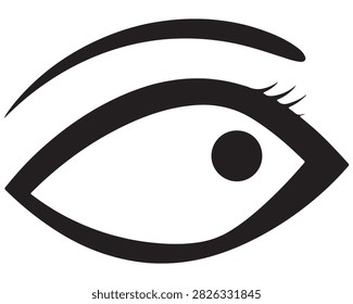 Simple minimalist eye graphic with eyelash accent minimalist monochrome illustration aesthetic watchful perception isolated ophthalmology