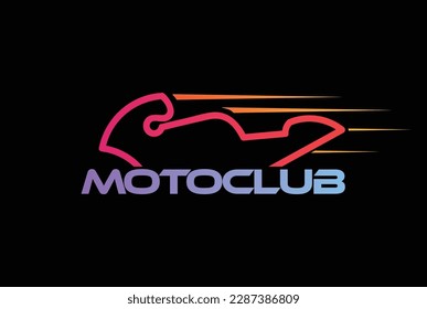 Simple Minimalist Fast Speed Racing Bike Motorcycle Sport Club Competition Logo Design