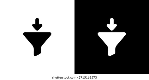 Icono de Filtrar minimalista simple Elemento de diagrama de símbolo de flecha hacia abajo