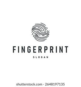 simple minimalist fingerprint logo concept as an elegant line concept identity, for product brand, businesses or template illustration