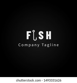 simple and minimalist fishing logo template design