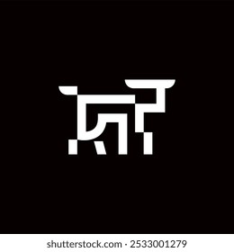 einfache minimalistische flache fette Linie modernes Schafskuchen Logo, Vektorgrafik einzeln auf schwarzem Hintergrund