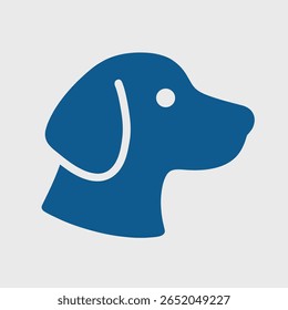 Vetor de ícone de cabeça de cão azul para design de ui ux