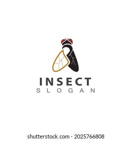 Simple minimalist flies insect logo image design style