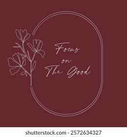 simple and minimalist floral frame. elegant floral border