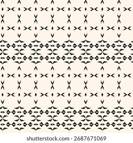 Padrão floral minimalista simples. Mínima textura sem costura com pequenas formas de flor. Fundo geométrico preto e branco abstrato. Para impressão, embalagem