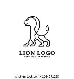 The simple minimalist forest lion king logo design concept is suitable, for business consulting and technology companies