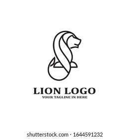 The simple minimalist forest lion king logo design concept is suitable, for business consulting and technology companies