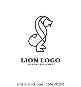 The simple minimalist forest lion king logo design concept is suitable, for business consulting and technology companies