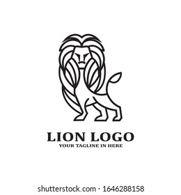 The simple minimalist forest lion king logo design concept is suitable, for business consulting and technology companies