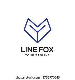 simple minimalist fox logo design line art