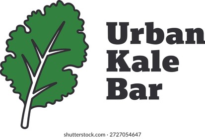 Simple Minimalist Fresh Logo Design Concept for an Urban Kale Bar Vector Illustration