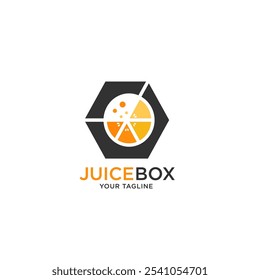 Simple Minimalist Fruit Orange Box Block Cube Logo Design Vector