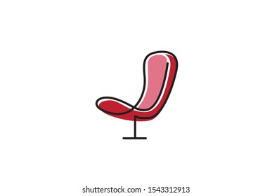 Simple minimalist furniture interior logo design with flat vector graphics