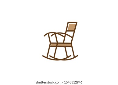 Simple minimalist furniture interior logo design with flat vector graphics