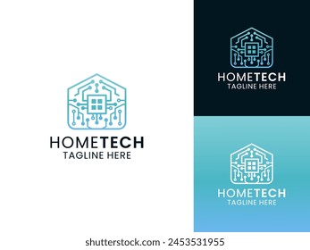 Simple minimalist futuristic home tech logo design