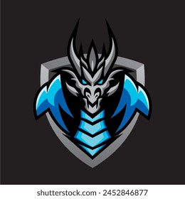 simple minimalist gaming dragon logo
