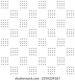 Simple minimalist geometric arrow motif vector design. Seamless pattern for male fashion. Shirt fabric swatch black white modern pattern.