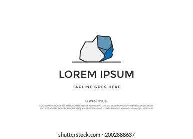 Vector de diseño del logotipo Gem azul Gem Stone Rock minimalista simple