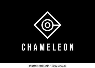 Sencillo Camaleón Geométrico Mínimo Cabeza para el vector de diseño del logotipo de ropa de moda