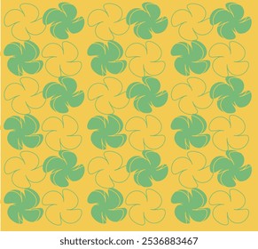 Simple minimalist geometric green seamless pattern. Abstract minimal background with small floral shapes. Subtle repeat design