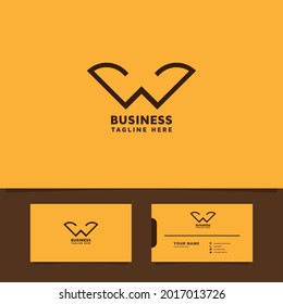 Letras geométricas simples y minimalistas con tarjeta de visita