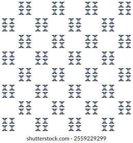 Simple minimalist geometric motif vector design. Seamless pattern for male fashion. Shirt fabric swatch black blue white modern pattern.