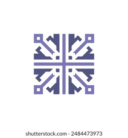 Simple Minimalist Geometric Pattern in the Style of Creative Outline Art
