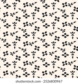 Modelo inconsútil geométrico minimalista simple. Abstractas fondo mínimo monocromo con Pequeñas Formas florales. Sutil diseño de repetición para la decoración, impresión.
