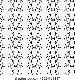 Simple minimalist geometric seamless pattern. Abstract monochrome minimal background with small floral shapes. Subtle repeat design for decor, print.