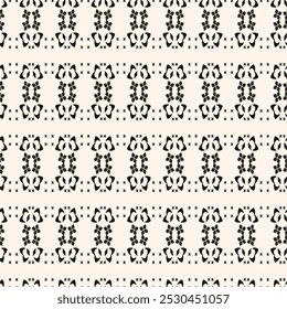 Simple minimalist geometric seamless pattern. Abstract monochrome minimal background with small floral shapes. Subtle repeat design for decor, print.
