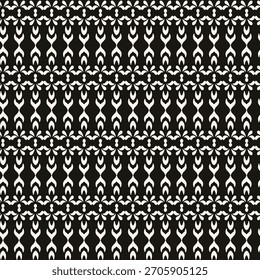 Simple minimalist geometric seamless pattern. Abstract monochrome minimal background with small floral shapes. Subtle repeat design for decor, print.