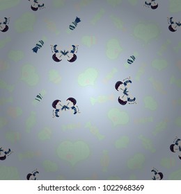 Simple minimalist geometric seamless texture. Subtle vector pattern with tiny gray, neutral and blue hearts on backdrop. Valentines day background. Modern design for decor. Love romantic theme.