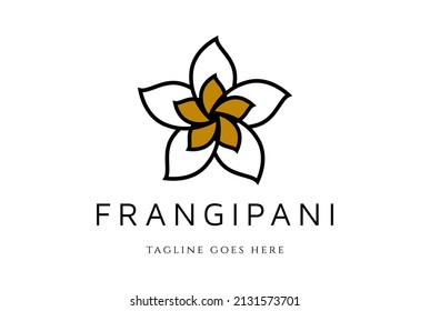 Vector de diseño del logotipo de flor del Plumeria Frangipani de estrella geométrica simple