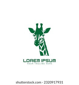 Simple Minimalist Giraffe Logo Icon Silhouette for Wild Zoo Logo Design Vector