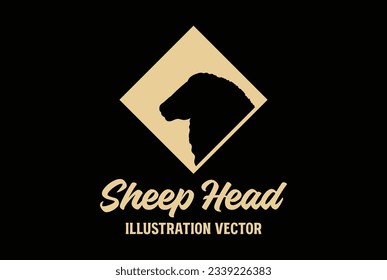Simple Minimalist Goat Sheep Head Silhouette Illustration Vector