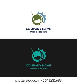 Simple Minimalist Golf Stick and Golf Ball for Sport Club Competition Logo Design Vector