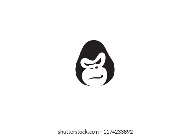 Simple Minimalist Gorilla Head Vector