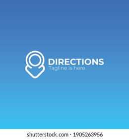 simple minimalist gradient logo design concept, direction, maps, eps 10