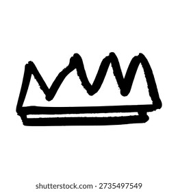 Simple Minimalist Graffiti Crown Doodle. Bold Hand-Drawn Street Art Tag with Quick Marker Sketch Look.