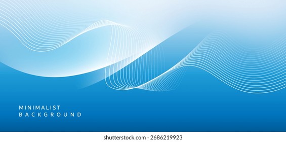 A simple minimalist graphic background.
The blue tones gradient from light blue at the top to bright blue at the bottom, with thin white wavy lines cascading through the image, creating depth and flow