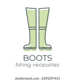 Simple minimalist green fishing boots icon on a white background. Suitable for web sites, applications, online shops