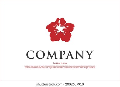 Simple Minimalist Hawaiian Hibiscus Flower Logo Design Vector